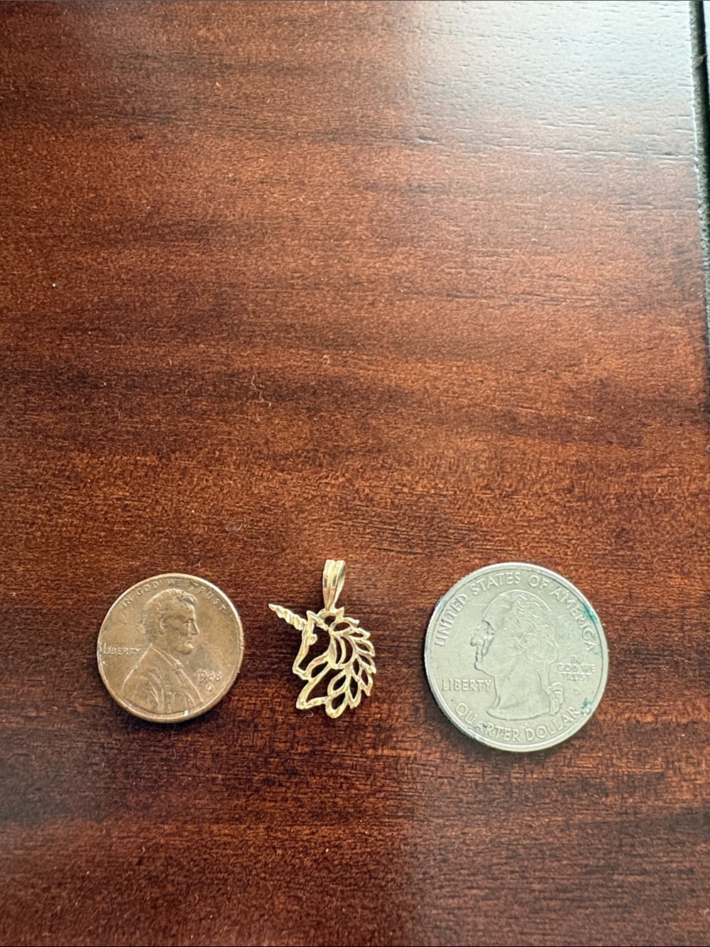 Gold Unicorn Pendant Charm